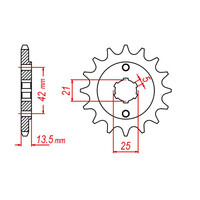 MTX 725 STEEL FRONT SPROCKET 530 PITCH 15-TEETH - 10-725-15