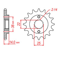 MTX 497 STEEL FRONT SPROCKET 530 PITCH 15-TEETH - 10-497-15