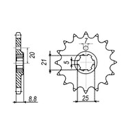 MTX 507 STEEL FRONT SPROCKET 520 PITCH 14-TEETH - 10-HQ3-14