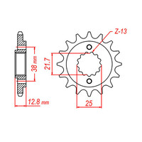 MTX 511 STEEL FRONT SPROCKET 520 PITCH 16-TEETH - 10-163-16