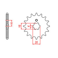 MTX 546 STEEL FRONT SPROCKET 420 PITCH 13-TEETH - 10-517-13