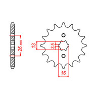 MTX 563 STEEL FRONT SPROCKET 420 PITCH 11-TEETH - 10-257-11