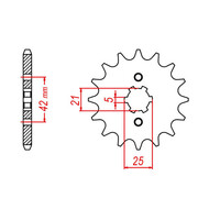 MTX 569 STEEL FRONT SPROCKET 520 PITCH 16-TEETH - 10-0Y1-16