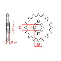 MTX 576 STEEL FRONT SPROCKET 428 PITCH 19-TEETH - 10-55V-19