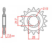 MTX 1536 STEEL FRONT SPROCKET 520 PITCH 14-TEETH - 10-536-14