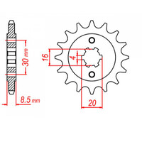 MTX 718 STEEL FRONT SPROCKET 520 PITCH 12-TEETH - 10-HQ4-12