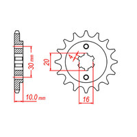 MTX 711 STEEL FRONT SPROCKET 520 PITCH 14-TEETH - 10-711-14