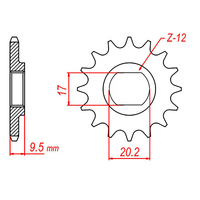 MTX KTM 50 HORNET LIGHTWEIGHT STEEL FRONT SPROCKET 415 PITCH 10-TEETH - 10B-KT3-10