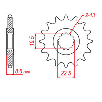 MTX 1447 STEEL FRONT SPROCKET 520 PITCH 14-TEETH - 10-48H-14