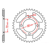 MTX 264 STEEL REAR SPROCKET 428 PITCH 45-TEETH - 11-Y2P-45