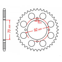 MTX 476 STEEL REAR SPROCKET 530 PITCH 35-TEETH - 11-033-35