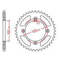 MTX 798 STEEL REAR SPROCKET 420 PITCH 46-TEETH - 11-02B-46