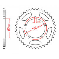 MTX 1022 STEEL REAR SPROCKET 530 PITCH 41-TEETH - 11-1022-41