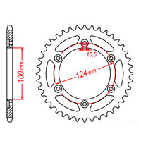 MTX 735 STEEL REAR SPROCKET 520 PITCH 39-TEETH - 11-735-39