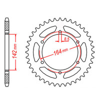 MTX 1074 STEEL REAR SPROCKET 525 PITCH 44-TEETH - 11-HY2-44
