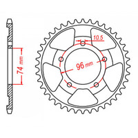 MTX 1209 STEEL REAR SPROCKET 520 PITCH 44-TEETH - 11-KV3-44