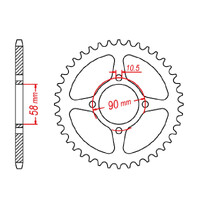 MTX 1221 STEEL REAR SPROCKET 428 PITCH 45-TEETH - 11-KTY-45