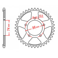 MTX 1313 STEEL REAR SPROCKET 525 PITCH 40-TEETH - 11-KY2-40