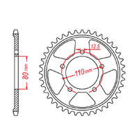 MTX 1331 STEEL REAR SPROCKET 525 PITCH 42-TEETH - 11-1331-42