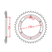 MTX 1346 STEEL REAR SPROCKET 525 PITCH 43-TEETH - 11-1346-43