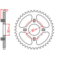 MTX 256 STEEL REAR SPROCKET 420 PITCH 44-TEETH - 11-153-44