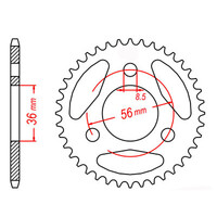 MTX 1780 STEEL REAR SPROCKET 420 PITCH 28-TEETH - 11-044-28