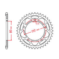 MTX 2012 STEEL REAR SPROCKET 520 PITCH 42-TEETH - 11-2012-42