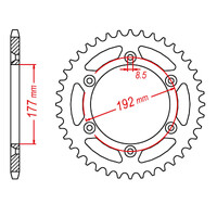 MTX 223 STEEL REAR SPROCKET 520 PITCH 48-TEETH - 11-HSQ1-48