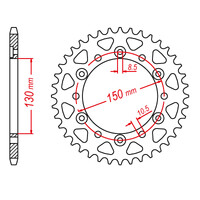 MTX 245/3 STEEL REAR SPROCKET 520 PITCH 44-TEETH - 11-MG3-44