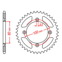 MTX 1214 STEEL REAR SPROCKET 420 PITCH 38-TEETH - 11-GC4-38