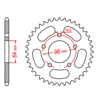 MTX 254 STEEL REAR SPROCKET 520 PITCH 48-TEETH - 11-KA2-48