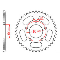 MTX 254 STEEL REAR SPROCKET 520 PITCH 50-TEETH - 11-KA2-50