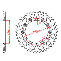 MTX 245/2 STEEL REAR SPROCKET 520 PITCH 41-TEETH - 11-428-41