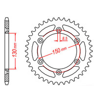 MTX 245/2 STEEL REAR SPROCKET 520 PITCH 44-TEETH - 11-428-44