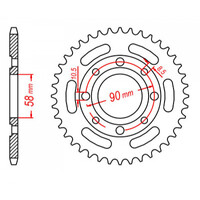 MTX 279 STEEL REAR SPROCKET 520 PITCH 35-TEETH - 11-KB4-35