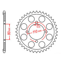 MTX 284 STEEL REAR SPROCKET 530 PITCH 45-TEETH - 11-300-45