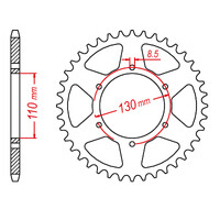 MTX 1977 STEEL REAR SPROCKET 520 PITCH 48-TEETH - 11-329-48