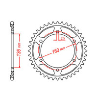 MTX 005 STEEL REAR SPROCKET 520 PITCH 45-TEETH - 11-BMW-45