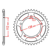 MTX 302 STEEL REAR SPROCKET 530 PITCH 42-TEETH - 11-MW0-42