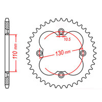 MTX 1350 STEEL REAR SPROCKET 520 PITCH 38-TEETH - 11-HA2-38