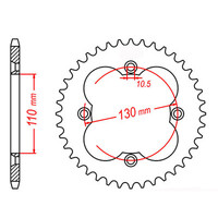 MTX 1350 STEEL REAR SPROCKET 520 PITCH 39-TEETH - 11-HA2-39