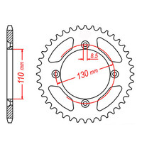 MTX 215 STEEL REAR SPROCKET 420 PITCH 55-TEETH - 11-4GC-55
