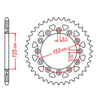 MTX 210/301 STEEL REAR SPROCKET 520 PITCH 42-TEETH - 11-KAE2-42
