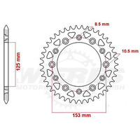 MTX 210/301 STEEL REAR SPROCKET 520 PITCH 48-TEETH - 11-KAE2-48