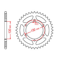 MTX 305 STEEL REAR SPROCKET 520 PITCH 45-TEETH - 11-305-45