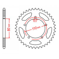 MTX 1075 STEEL REAR SPROCKET 520 PITCH 38-TEETH - 11-KCR-38