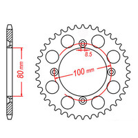 MTX 1204 STEEL REAR SPROCKET 428 PITCH 50-TEETH - 11-KN4-50