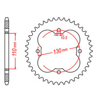 MTX 1355 STEEL REAR SPROCKET 428 PITCH 50-TEETH - 11-HF7-50