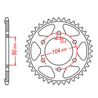 MTX 1489 STEEL REAR SPROCKET 525 PITCH 39-TEETH - 11-503-39