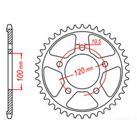 MTX 702 STEEL REAR SPROCKET 525 PITCH 40-TEETH - 11-702-40